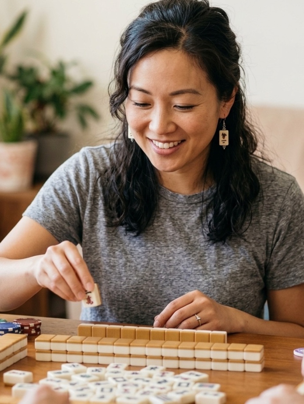 Mah Jongg Tile Drop  Earrings